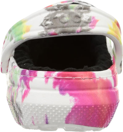 Crocs Unisex Classic Lined Tie-dye Clogs, Blotched Tie Dye