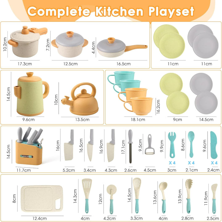 Kinderküche Zubehör, Matschküche Kinder Outdoor, spielküche zubehör, Topfset für Rollenspiele -Gesch