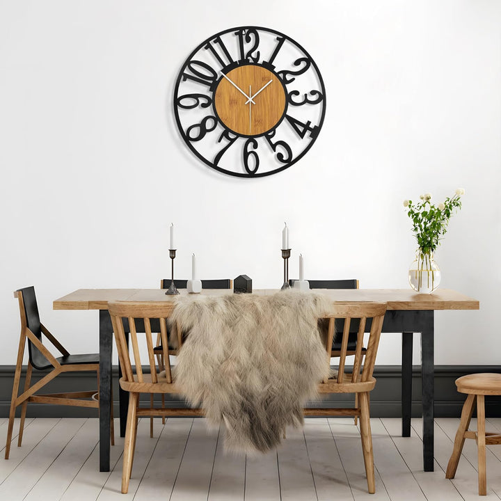 Mee 2ou Grosse Wanduhr Tickgeräusche, 34CM/14 Zoll Lautlos, Geräuschlose, Batteriebetrieben, Modern,