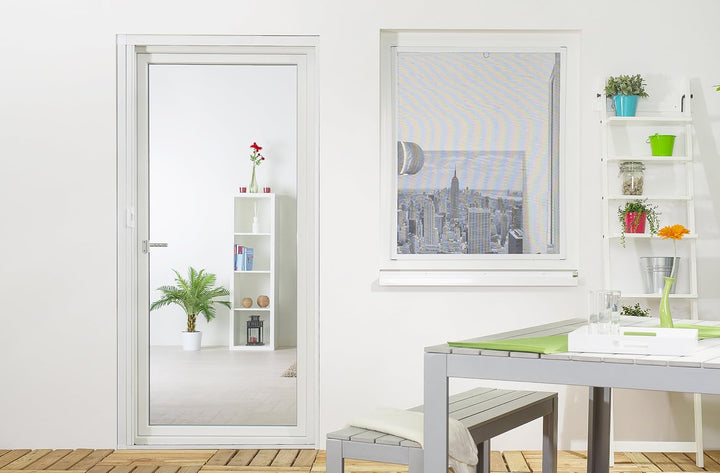 hecht international 100690501-VH Fliegengitter Fenster MASTER SLIM 80x100 cm in Weiss, 80 x 100 cm