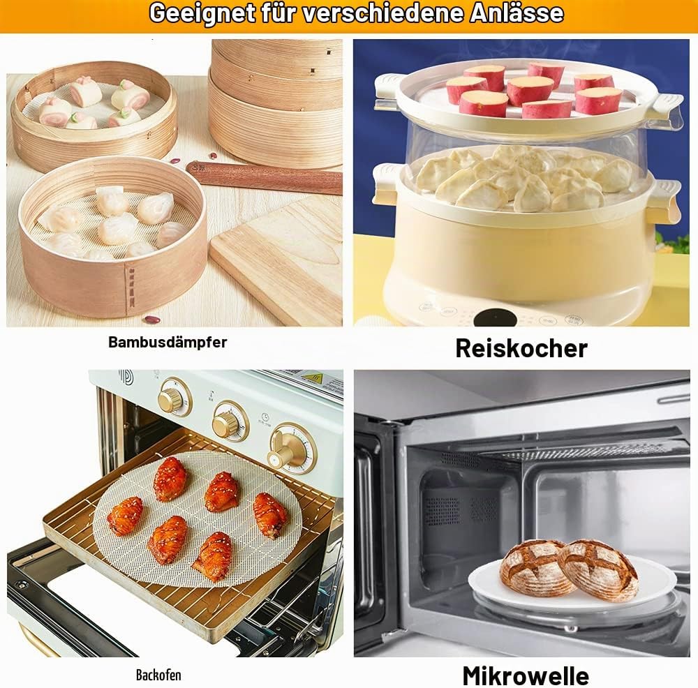 12 Stück Silikon Dämpfer Matte Antihaft Runde Steamer Pad Wiederverwendbare Dumplings Matte Dampfgar