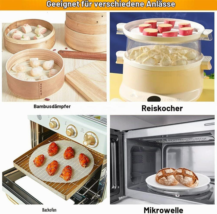 12 Stück Silikon Dämpfer Matte Antihaft Runde Steamer Pad Wiederverwendbare Dumplings Matte Dampfgar