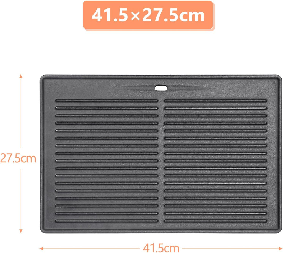 Denmay Grillplatte Gusseisen 41,5 x 27,5cm für Tepro Toronto, TAINO Hero XL Holzkohlegrill, Activa A