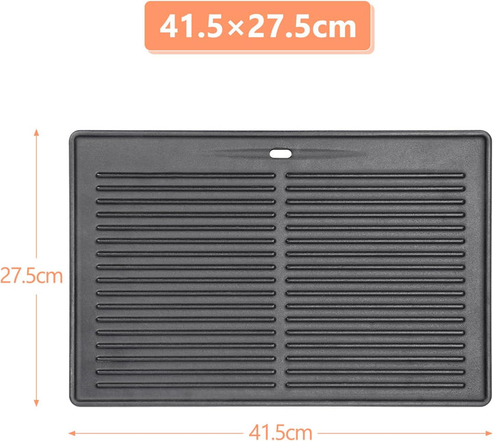 Denmay Grillplatte Gusseisen 41,5 x 27,5cm für Tepro Toronto, TAINO Hero XL Holzkohlegrill, Activa A