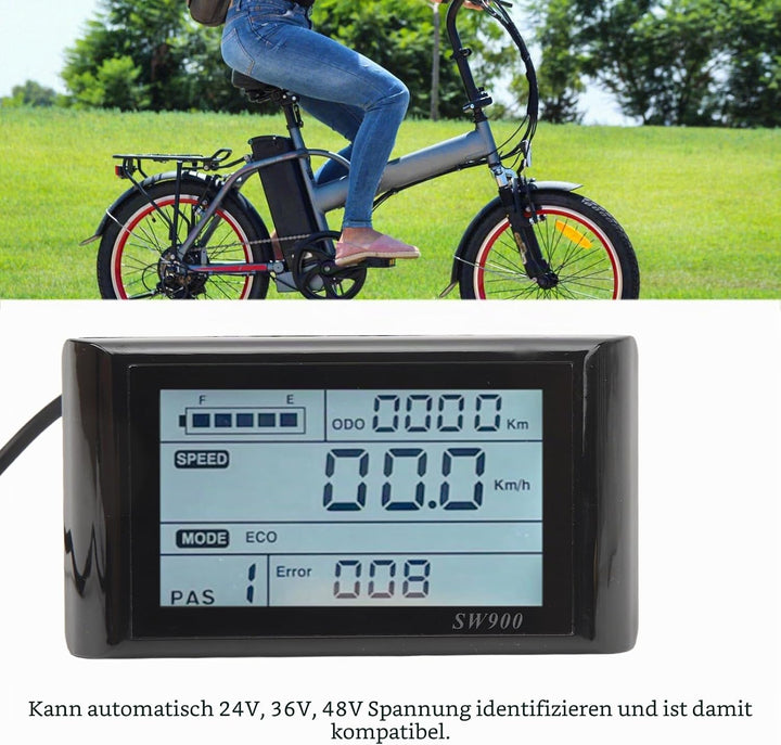 LCD Display für wasserdicht mit Batterieanzeige, Elektrofahrrad Bildschirm für Stadtverkehr Fitness