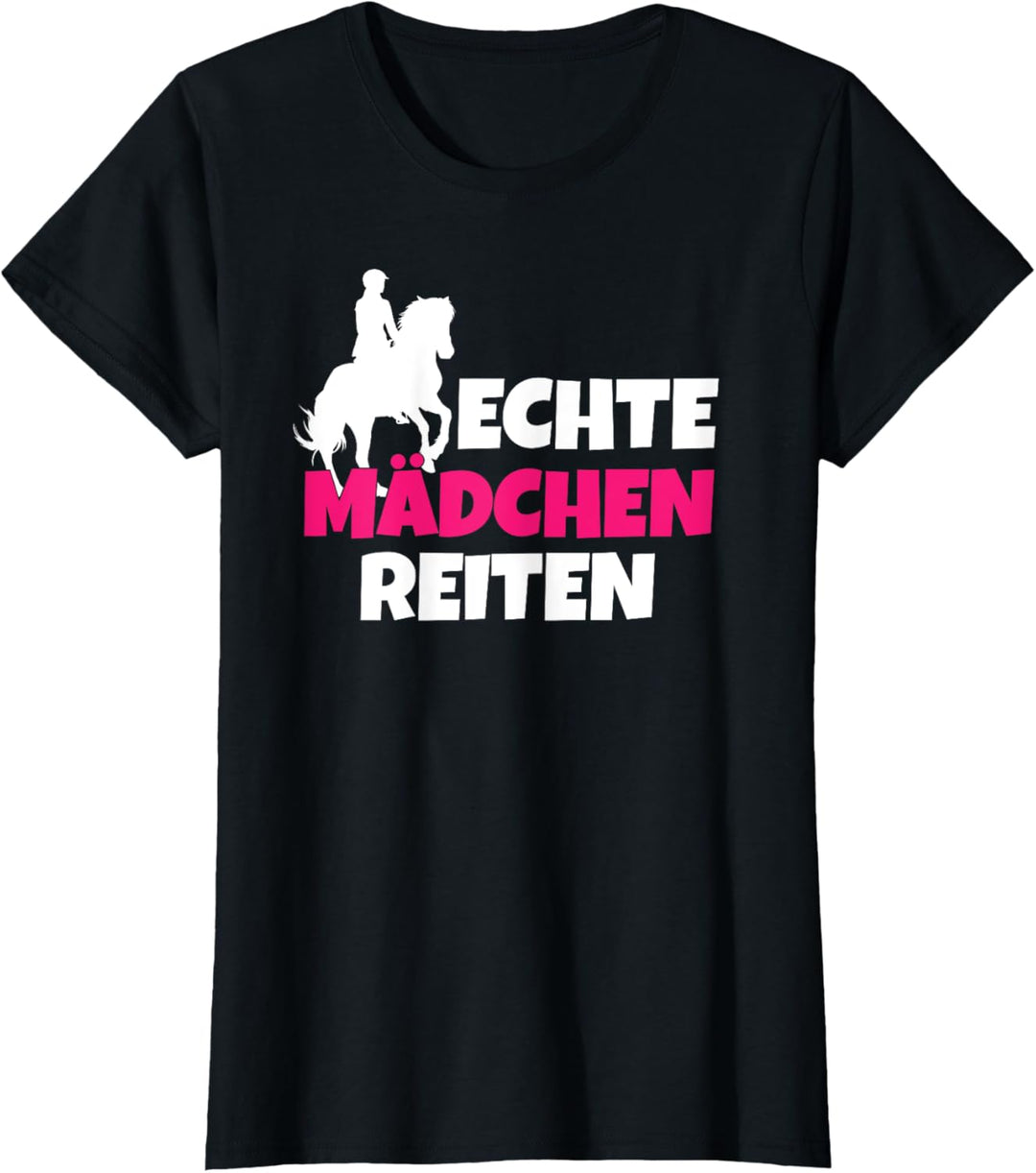 Pferde Geschenk Echte Mädchen Reiten T-Shirt