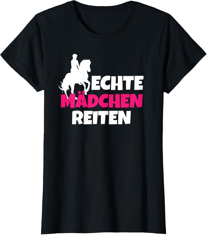 Pferde Geschenk Echte Mädchen Reiten T-Shirt