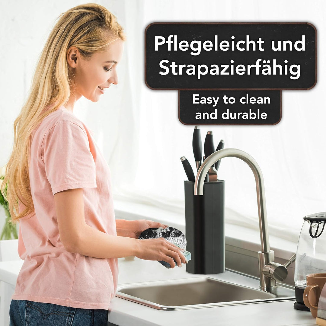Sidorenko Untersetzer Gläser Filz 10 Stück mit Bambusbox - Filzuntersetzer in grau – Glasuntersetzer