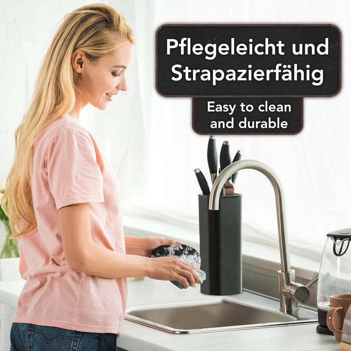 Sidorenko Untersetzer Gläser Filz 10 Stück mit Bambusbox - Filzuntersetzer in grau – Glasuntersetzer