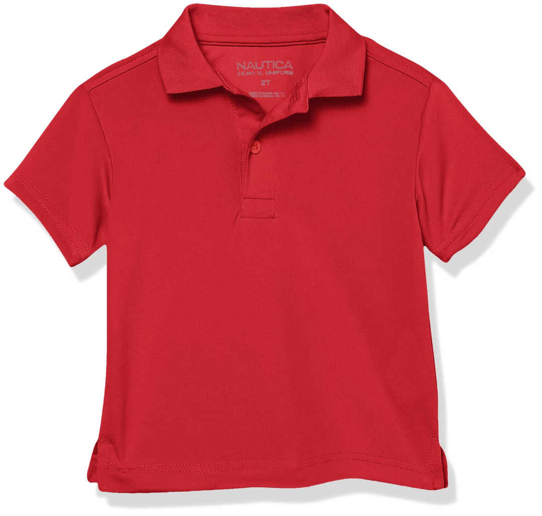 Nautica Jungen Schuluniform Kurzarm Performance Polo - Rot - Klein