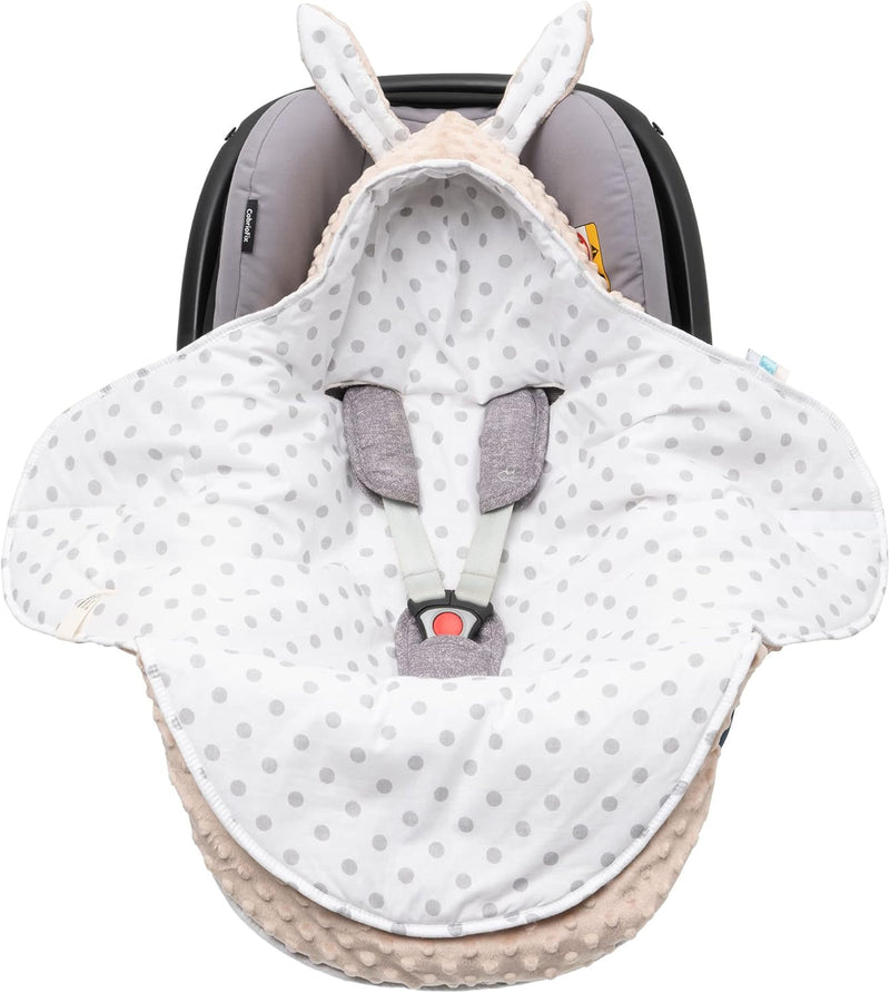 Mikos* Einschlagdecke für Babyschale Weich und Warm Baby - 100% Baumwolle mit Füllung Kinderwagen Bu