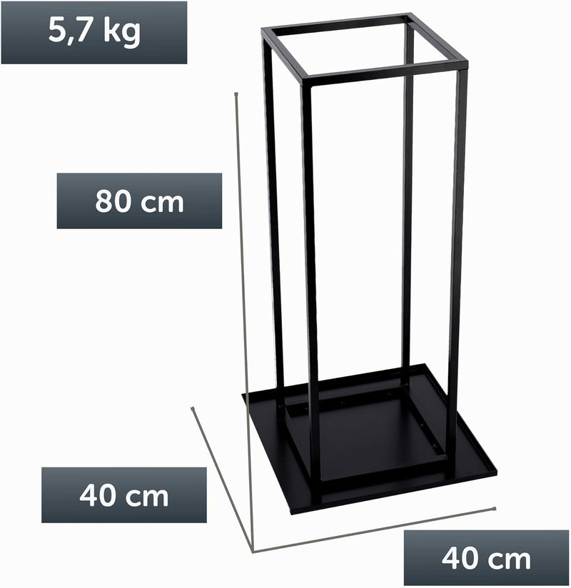 KADAX Kaminholzregal aus Stahl, rechteckiger Kaminholzständer, Holzscheite Stapelhilfe, ergonomische