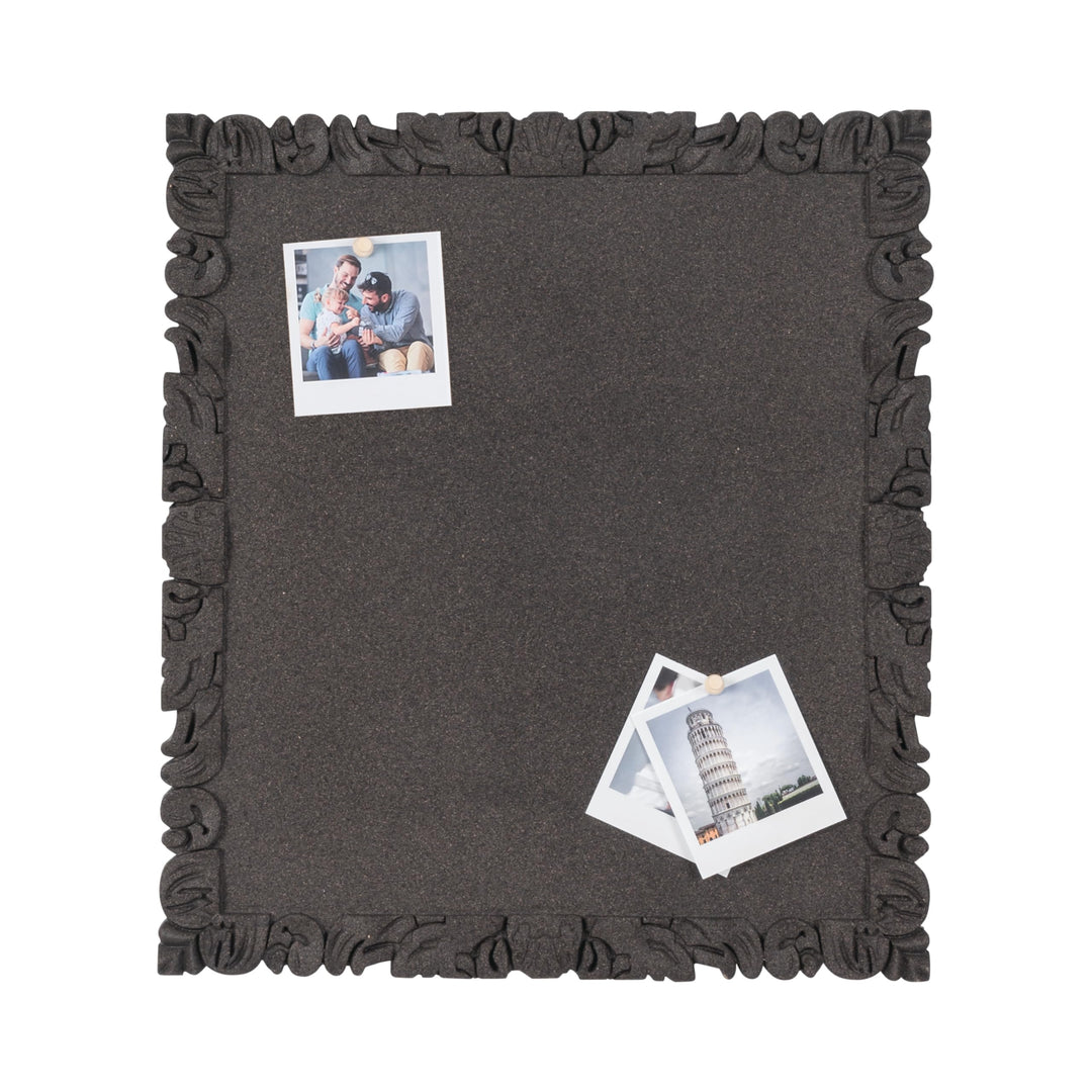 Bi-Office Korktafel Rococork, rahmenlos, hochwertige Korkoberfläche, schwarz, 40 x 45 cm, Schwarz