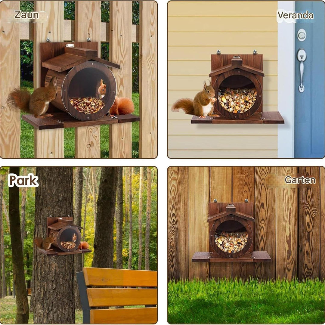 Eichhörnchen-Futterhäuser aus Holz für den Aussenbereich - Eichhörnchen Futterbox Mit Belüftungslöch