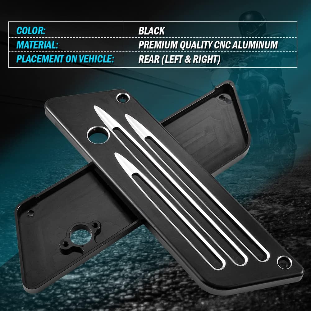 KATUR Motorrad SaddleBag Latches Cover Black Chrome Tief Edge Cut CNC Billet Festsatteltasche Lasche