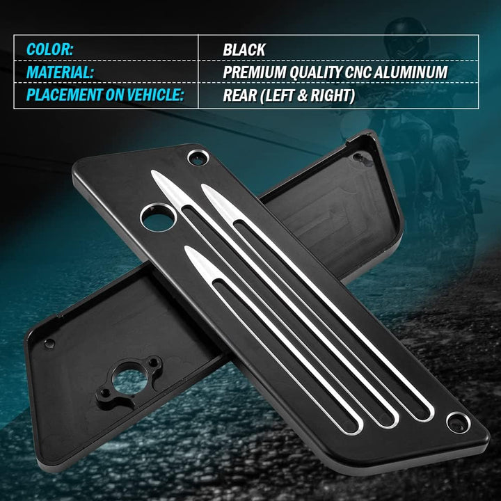 KATUR Motorrad SaddleBag Latches Cover Black Chrome Tief Edge Cut CNC Billet Festsatteltasche Lasche