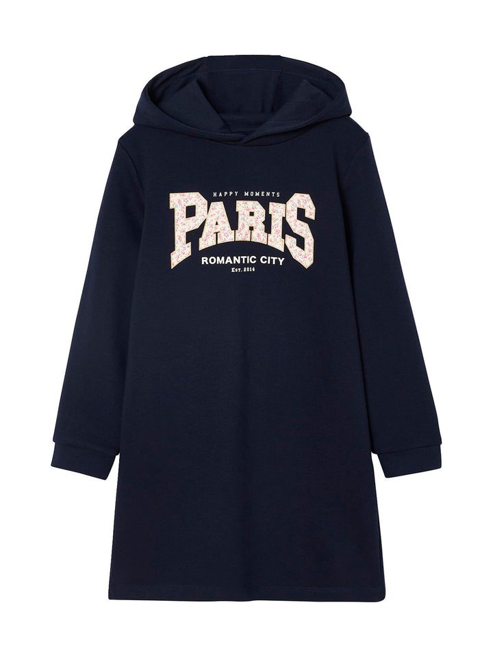 Vertbaudet Mädchen Sweatkleid mit Kapuze 86 Bleu, 86 Bleu