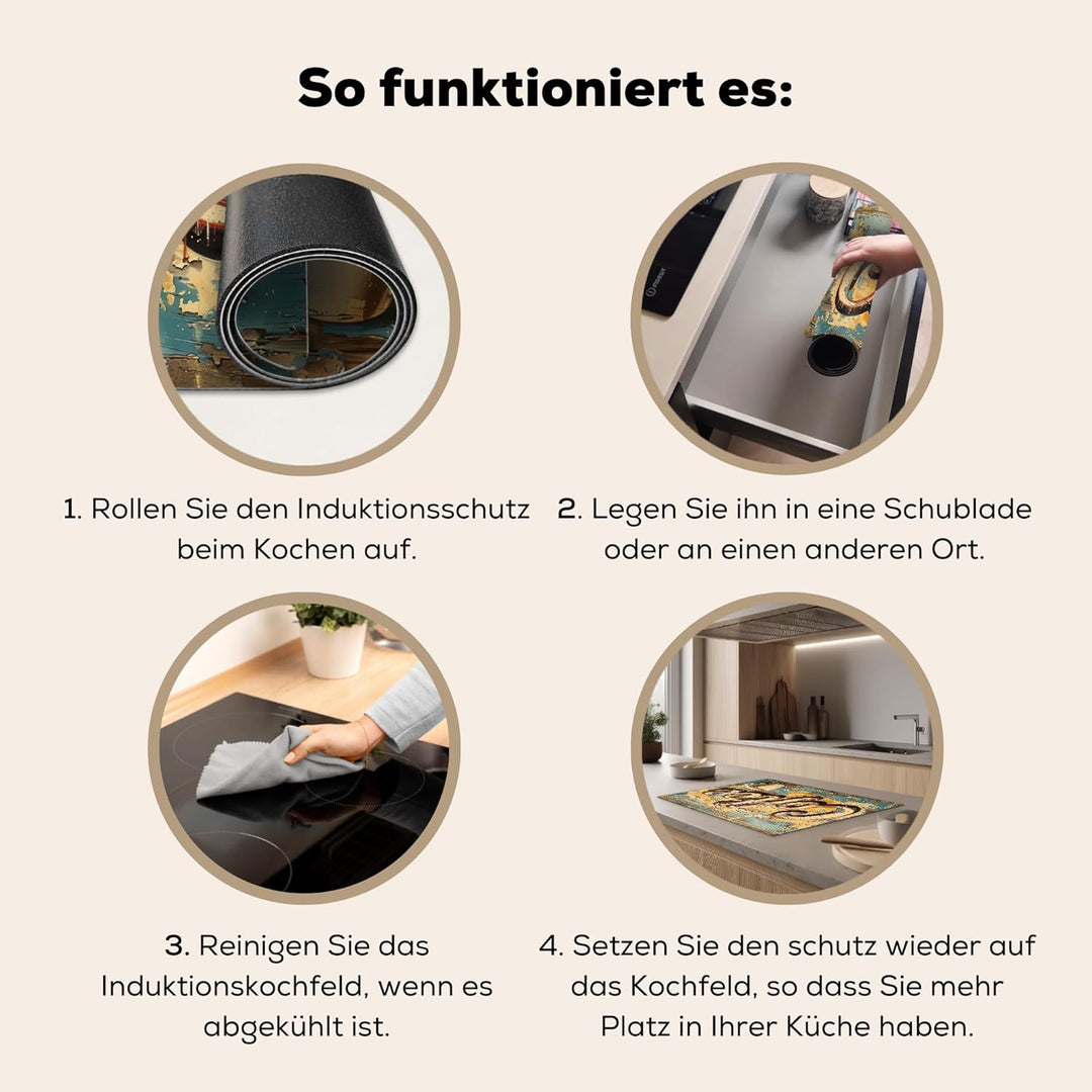 KitchenYeah© Herdabdeckplatte Einteilig Küche Herdabdeckung Induktionsfeld Ceranfeld Herdabdeckplatt
