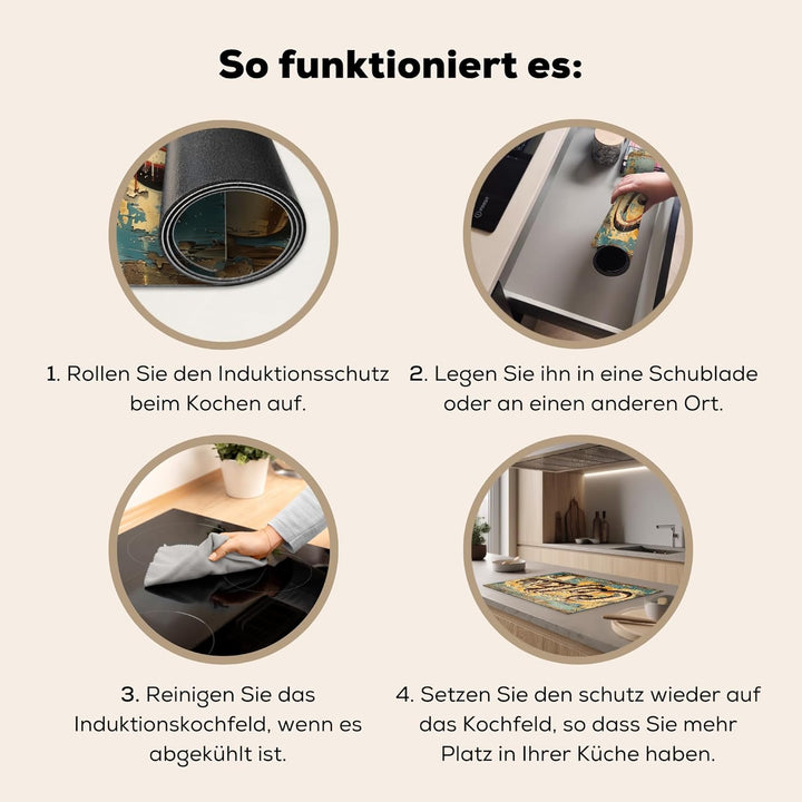 KitchenYeah© Herdabdeckplatte Einteilig Küche Herdabdeckung Induktionsfeld Ceranfeld Herdabdeckplatt