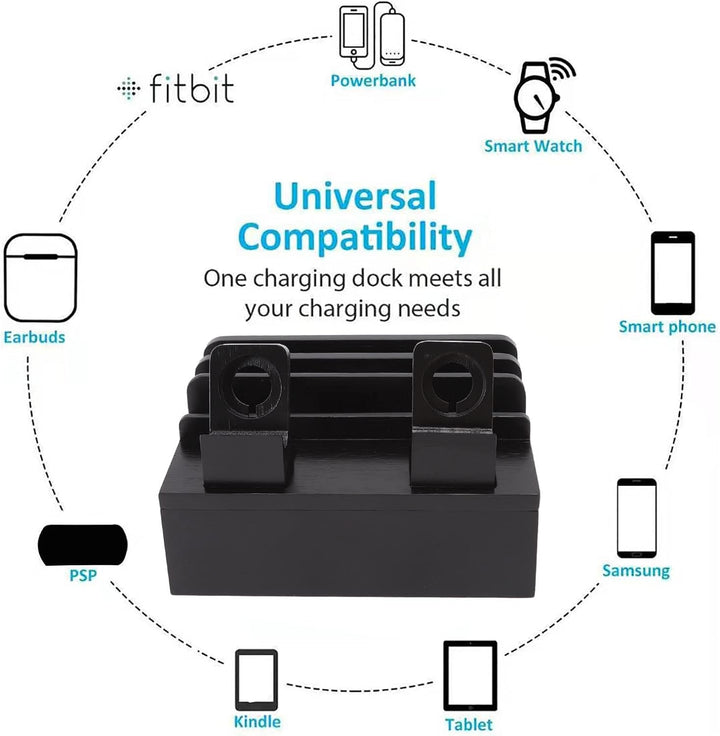 Pyhodi Bambus-Ladestation für Mehrere Geräte, Multifunktions-Ladestation mit 5 Anschlüssen, Magnetis