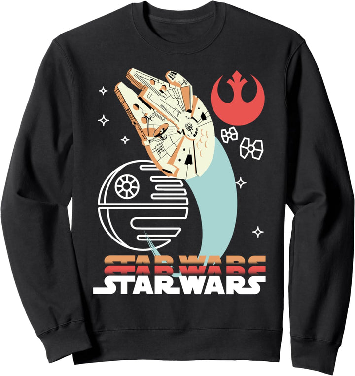 Star Wars Millennium Falcon Cartoon Star Poster Sweatshirt