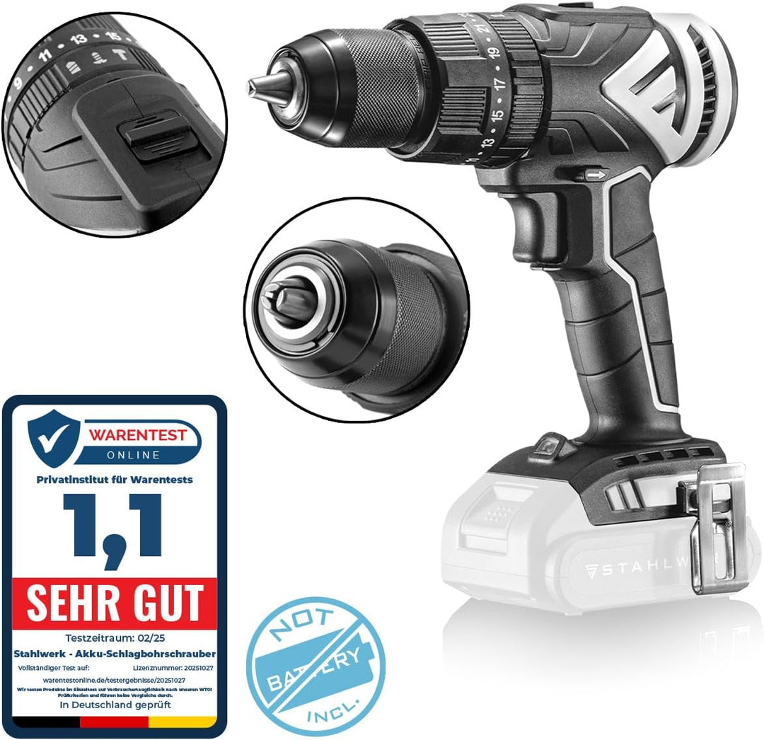 STAHLWERK Brushless Akku Schlagbohrschrauber ASB-20 ST ohne Akku | 20 Volt-System | Bohrschrauber |