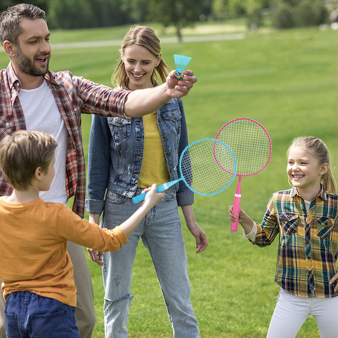 KH Federball Set Badminton Schläger Set of 2 oder 4 für Erwachsene Kinder, Schläger, Federbälle und