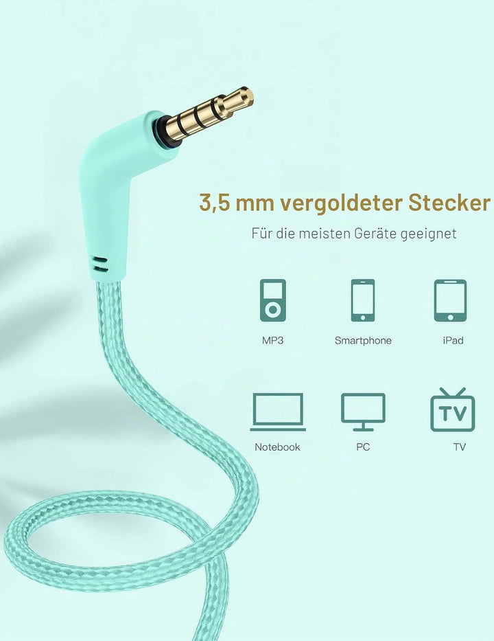 Kopfhörer Kinder, Kinder Kopfhörer mit Kabel, 85/94dB Lautstärkegrenze, HD-Stereoton, Sharing-Funkti