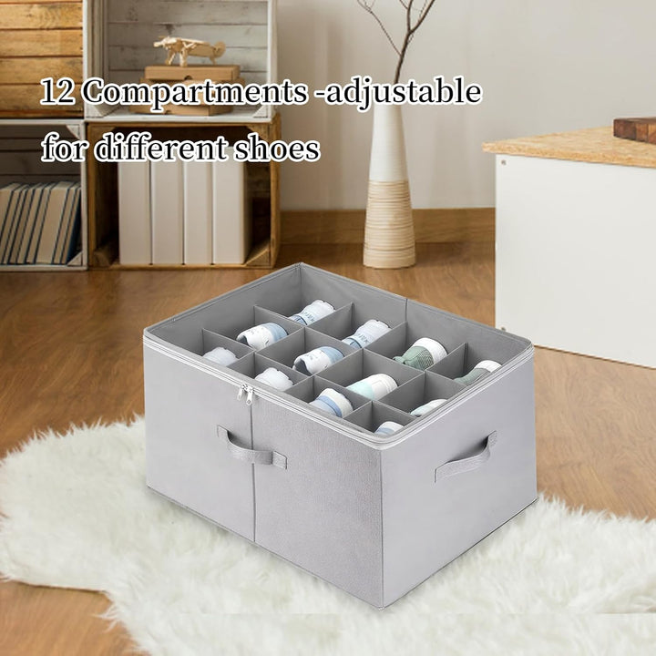 Aufbewahrungsbox für Schuhe, Schuh Aufbewahrungssysteme mit 12 Fächern, Schuhorganizer für Closet, m
