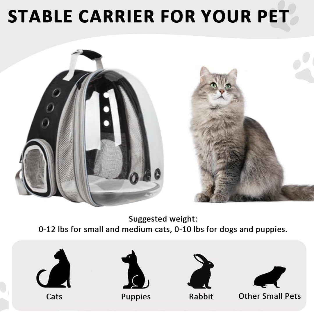 Erweiterbar Katzenrucksack Hunderucksack, Vorderrucksack für Katzen und Kleine Hunde, mit transparen