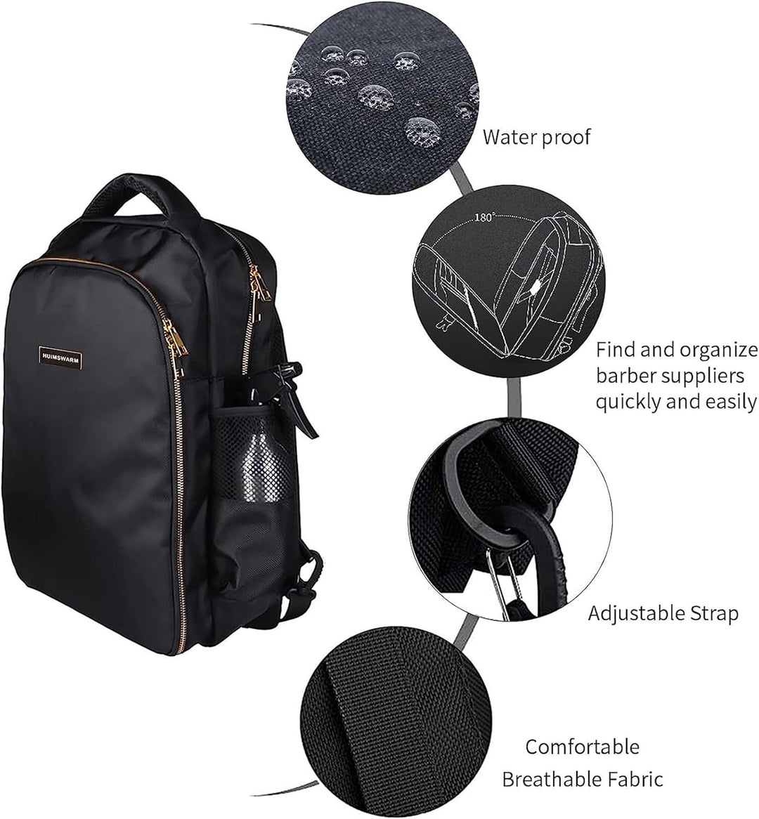 Barber Clippers Rucksack Tasche für Friseur, Friseurtasche Haarwerkzeuge Organizer Schwarz Barber Ba
