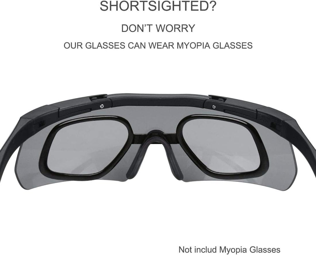 Feyachi Schutzbrille mit 3 Austauschbaren Beschlagfrei & Kratzfest Gläsern, Schiessbrille für Sports