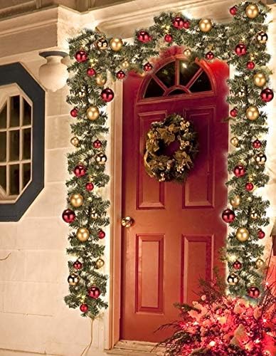 Bambelaa! Tannengirlande Grün Weihnachtsdeko Beleuchtet Künstlich Mit Lichterkette Weihnachten Dekor
