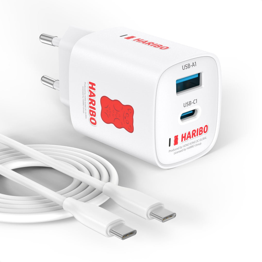 Haribo 45W USB C Ladegerät, 2-Port Schnellladegerät PPS USBC Netzteil GaN Charger für Samsung Galaxy