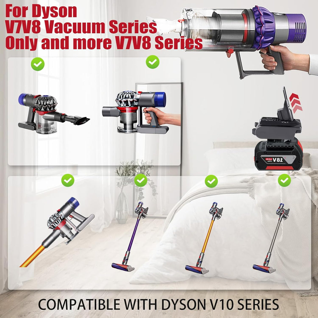 2-in-1 V7/8 Akku-Adapter für Bosch 18V Akku umwandeln für Dyson V7/8 Handstaubsauger Akku kompatibel