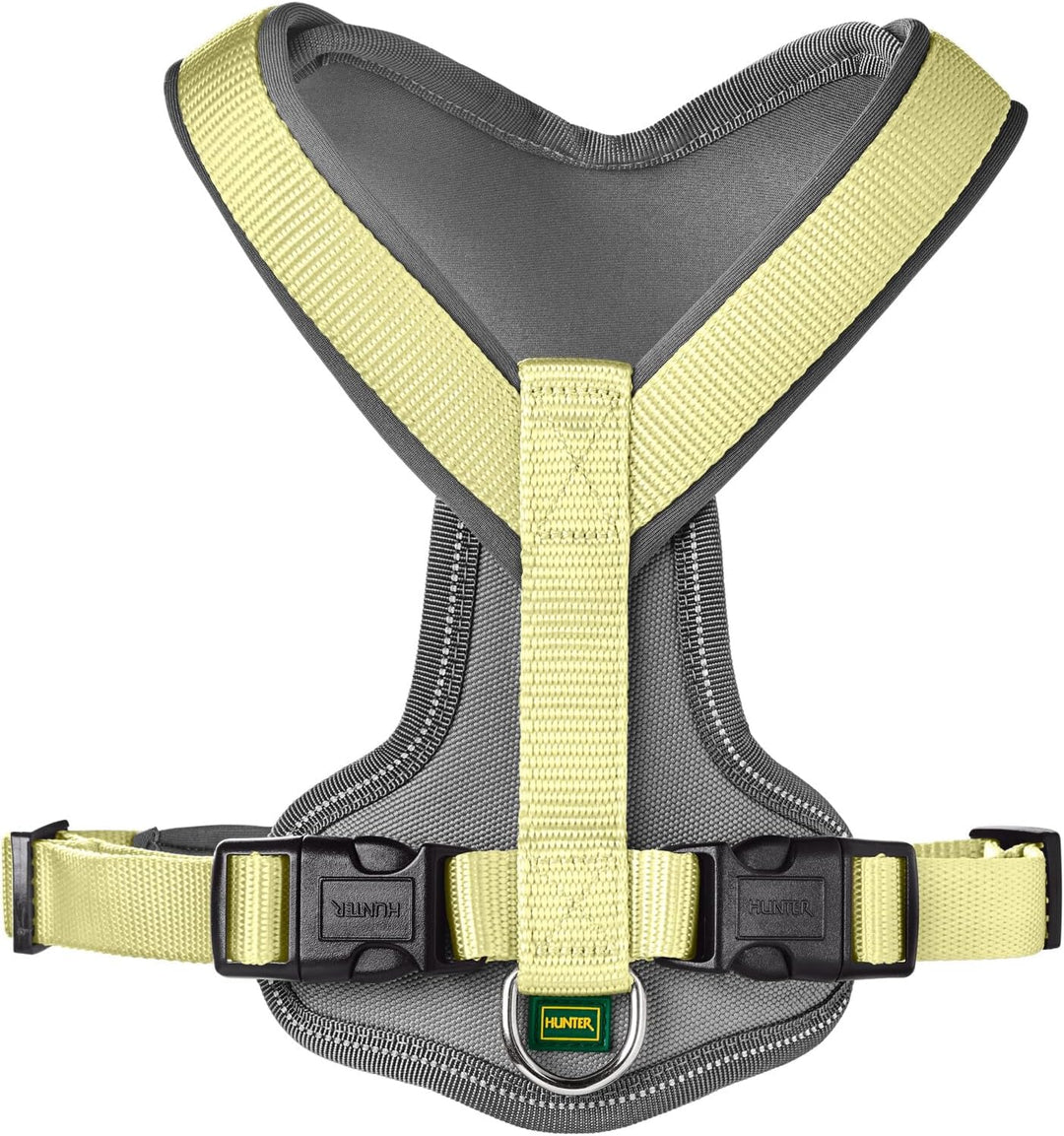 Hunter Hundegeschirr NEOPREN, Farbe: Matcha/grau, strapazierfähiges Nylon, mit weichem Neopren gepol