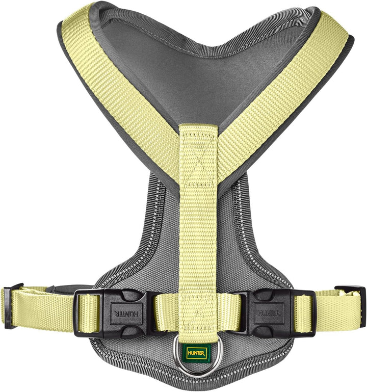 Hunter Hundegeschirr NEOPREN, Farbe: Matcha/grau, strapazierfähiges Nylon, mit weichem Neopren gepol