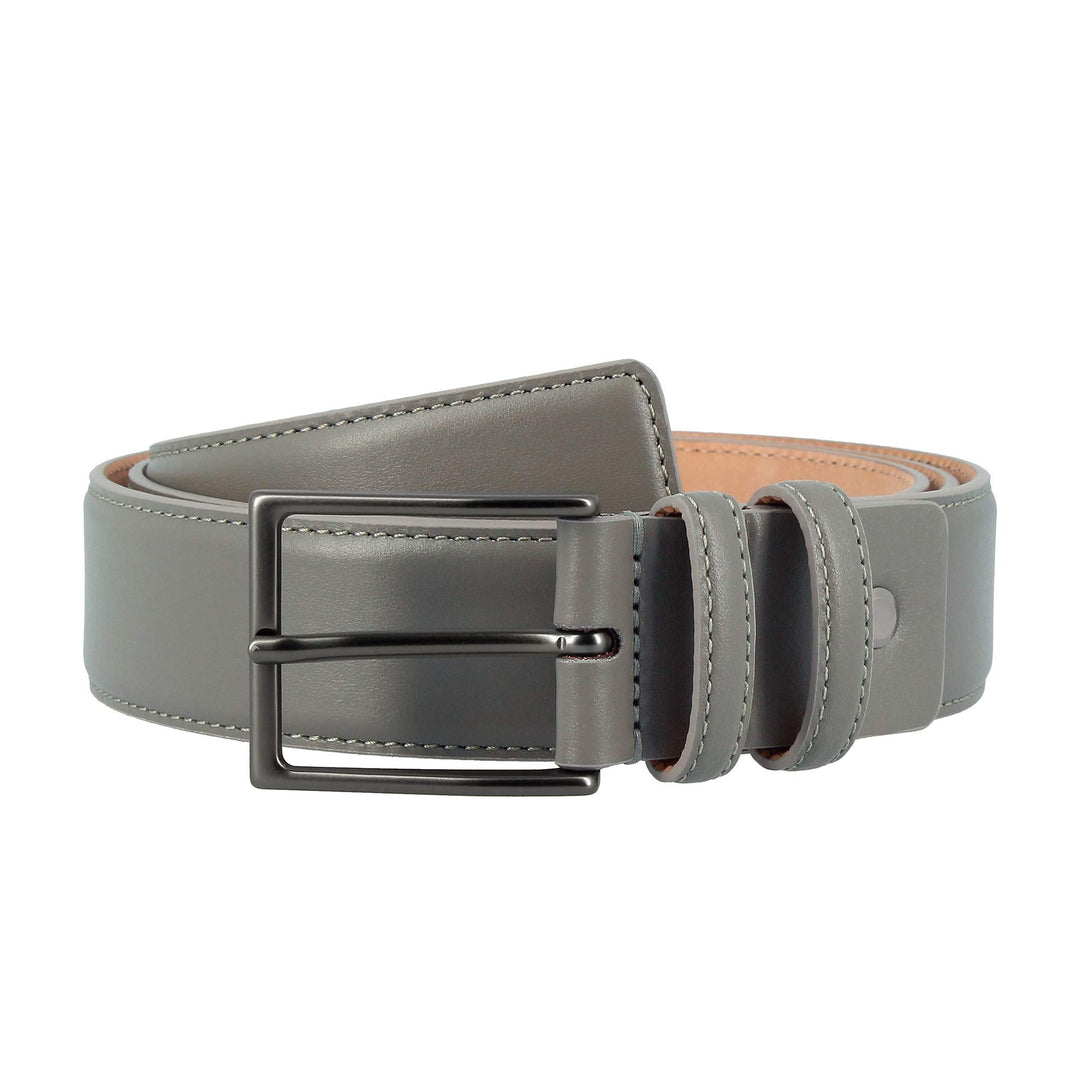 Nuvola Pelle Herren Gürtel aus weichem Leder Made in Italy elegant H 34mm mit Metallschnalle Taupe v