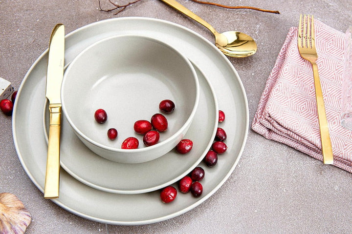 Konsimo. Elegant Suppenteller Set 6er - Schale aus Keramik - Pastateller und Tiefteller für 6 Person