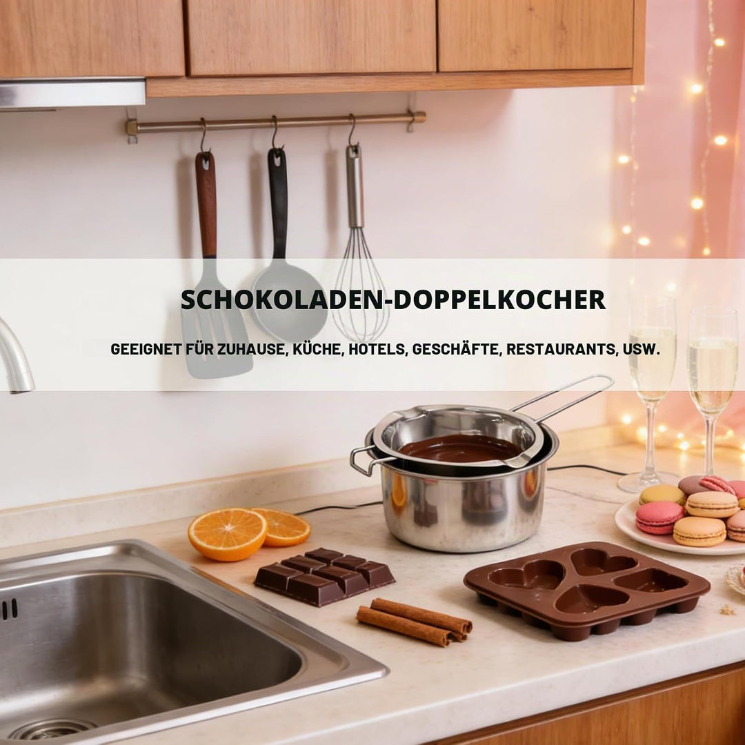 Schmelztopf - 1000ML Wasserbad Schmelzschale, Edelstahl Kerzen Giessen Schokofondue, Schokolade Schm