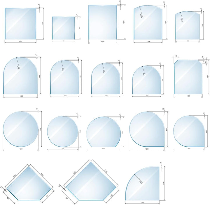 raik B40015 Raik Kamin Glasplatte Zunge flach 2 inkl.