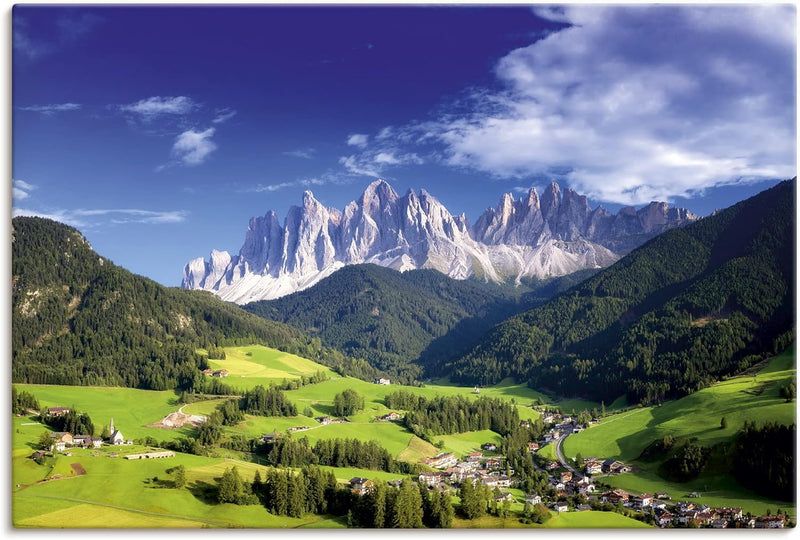 ARTland Leinwandbilder Wandbild Bild auf Leinwand 90x60 cm Wanddeko Alpenbilder Landschaft Berge Süd