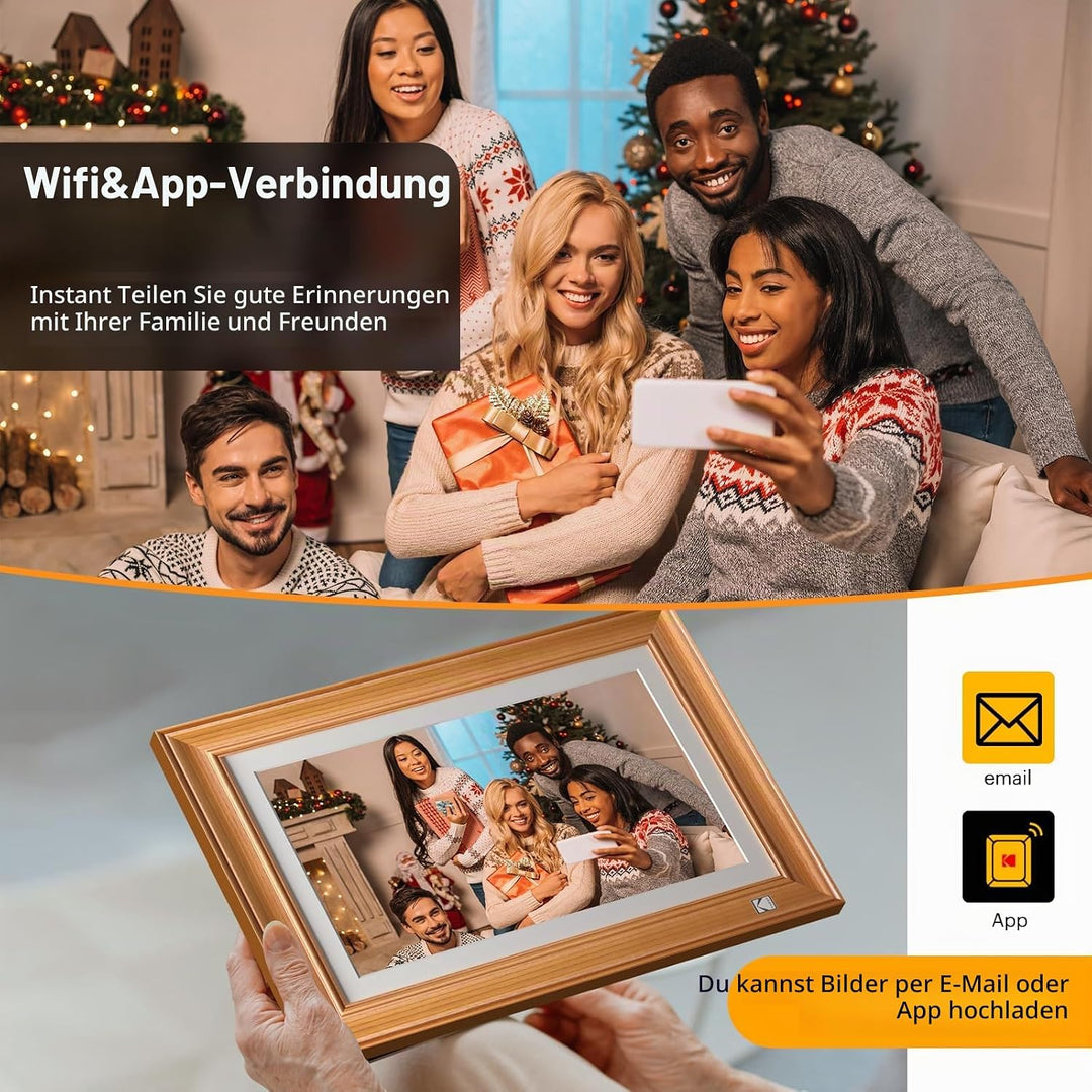 KODAK Digitaler Bilderrahmen 14.1 Zoll WLAN Elektronischer Bilderrahmen Full HD IPS Touchscreen Smar