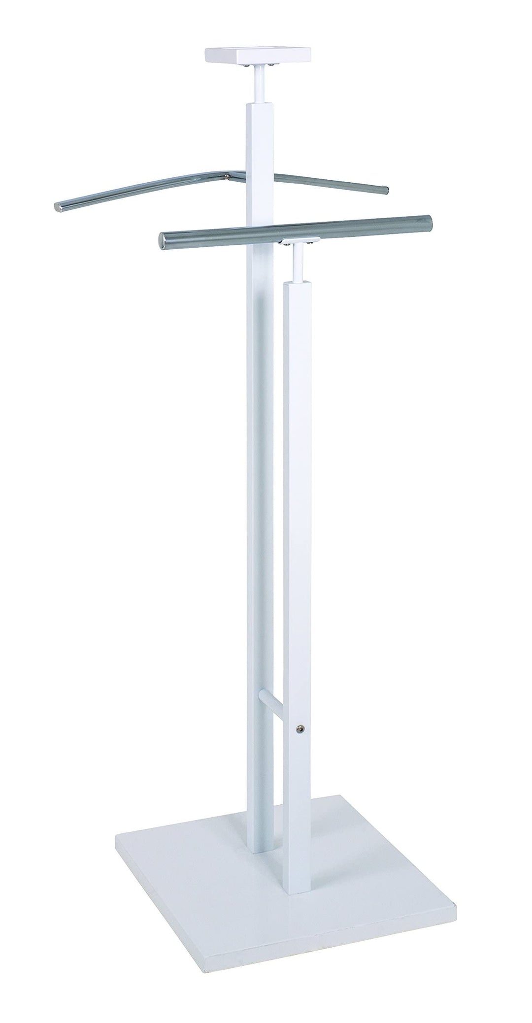 HAKU Möbel Herrendiener Chrom, weiss, MDF, Metall - Masse: B 33 cm x H 109 cm x T 33 cm, Style: Mode