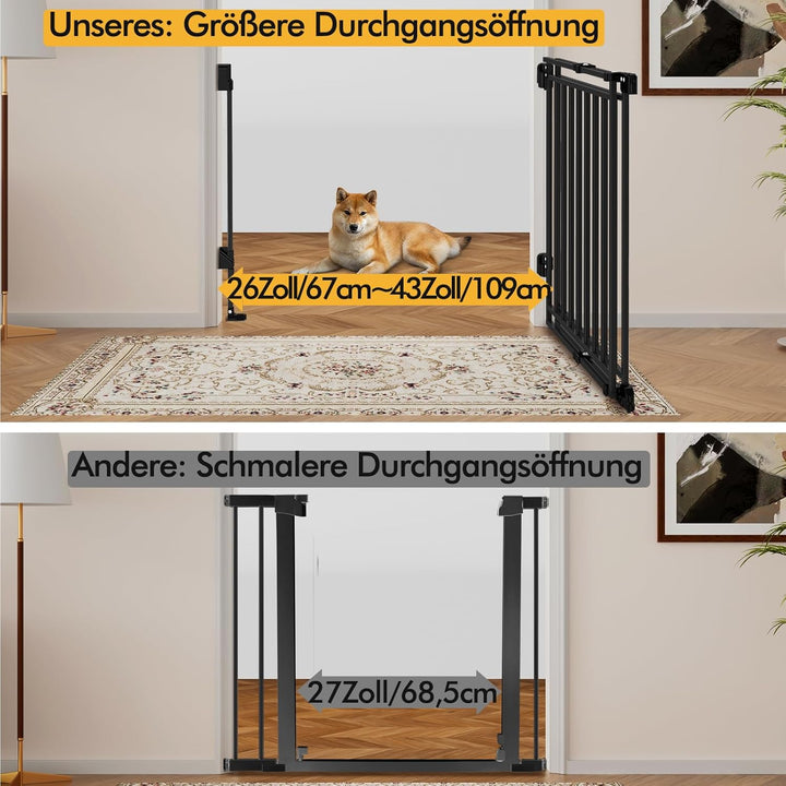 derimkcoa extra breites Treppenschutzgitter von derimkcoa, 74 cm hoch, Sicherheitsgitter für Kinder