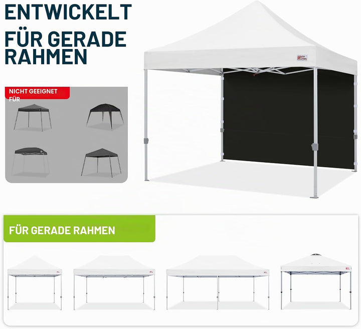 MasterCanopy Seitenwand/Seitenteil für Pop-up-Pavillon, Faltpavillon, Zelt, Canopy, 1 Stück 2.5x2.5M