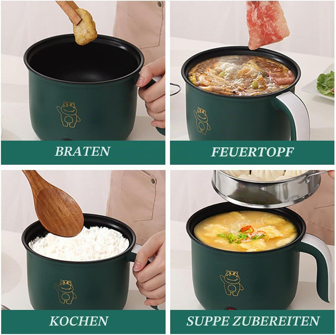 GOEDCH Mini Elektrischer Hot Pot: Tragbarer Elektrischer Mini-Hot Pot, Multifunktions Bratpfanne, El