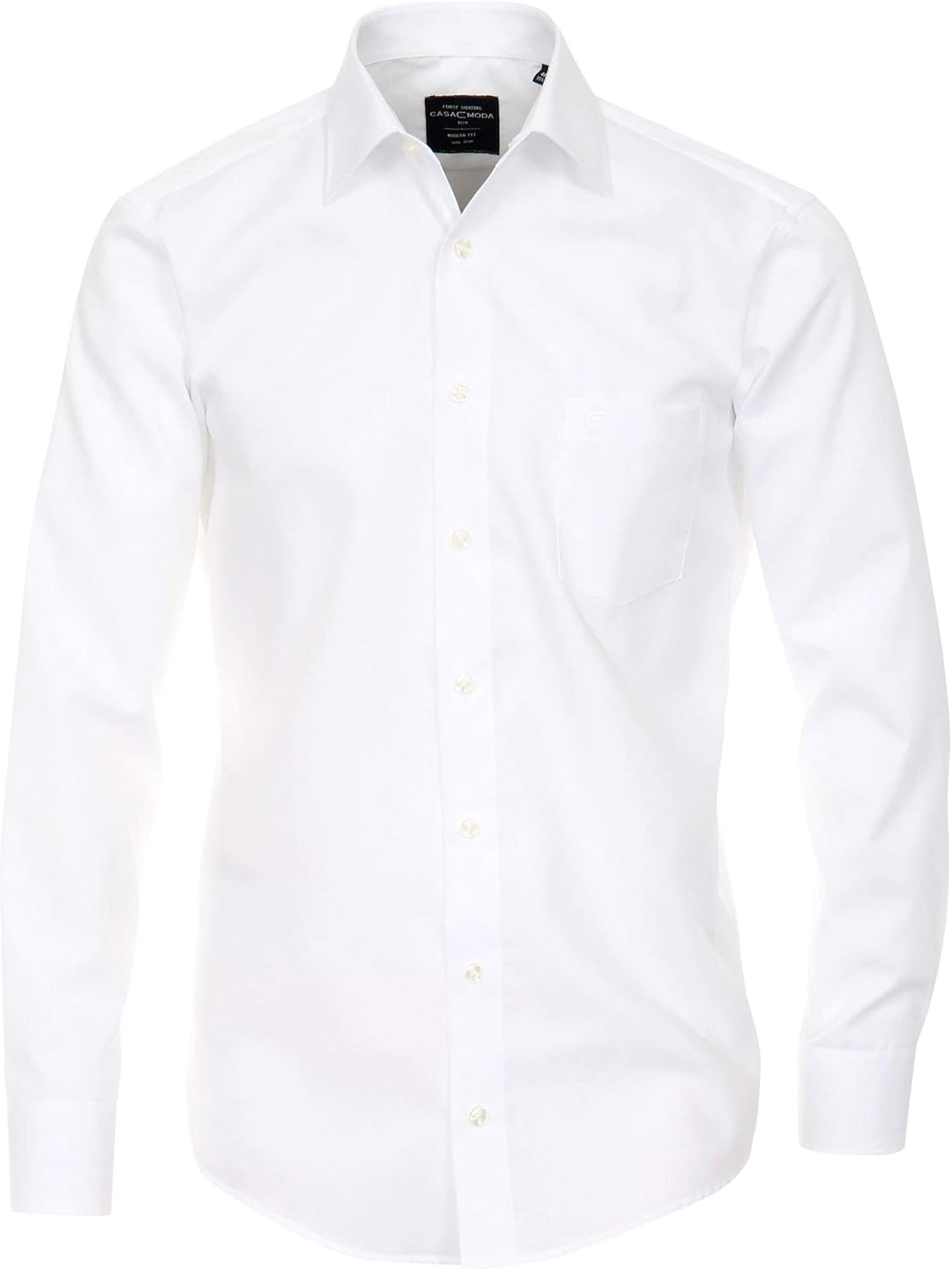 CASAMODA Herren Popeline Hemd uninah 006550 Modern Fit 38 Weiss, 38 Wei&#xDF;