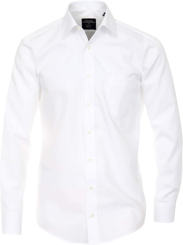 CASAMODA Herren Popeline Hemd uninah 006550 Modern Fit 38 Weiss, 38 Wei&#xDF;