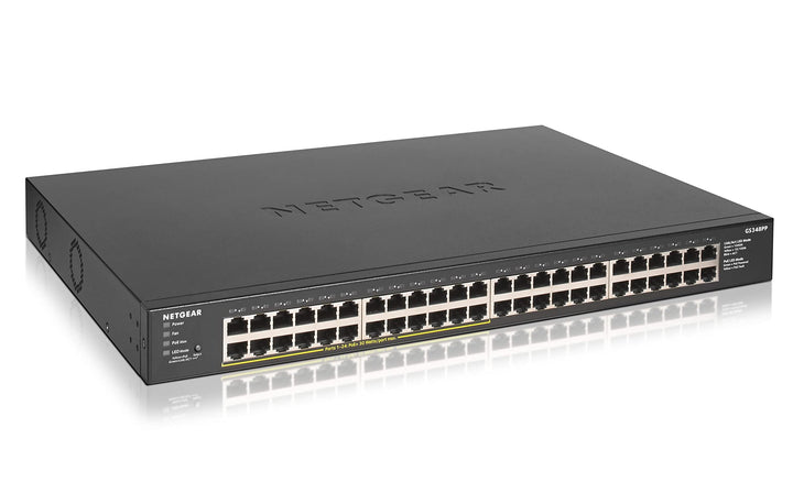 Netgear GS348PP 48 Port Gigabit Ethernet LAN PoE Switch (mit 24x PoE+ 380W, Plug-and-Play Netzwerk S
